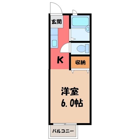 宇都宮駅 バス14分  北越戸町下車：停歩6分 1階の物件間取画像